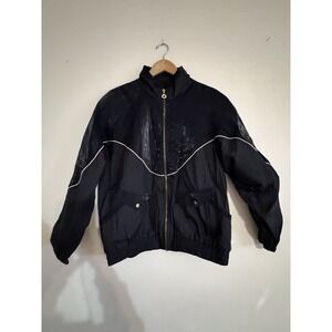 80s Windbreaker 90s Jacket Active Frontier Large Shiny Bomber Retro Vintage Gold